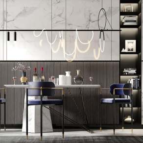 现代吧台吧椅3D模型下载